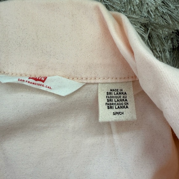 Levi's NEW Soft Surplus Coverall Romper In Light Pink Peach Size Small - Picture 6 of 10